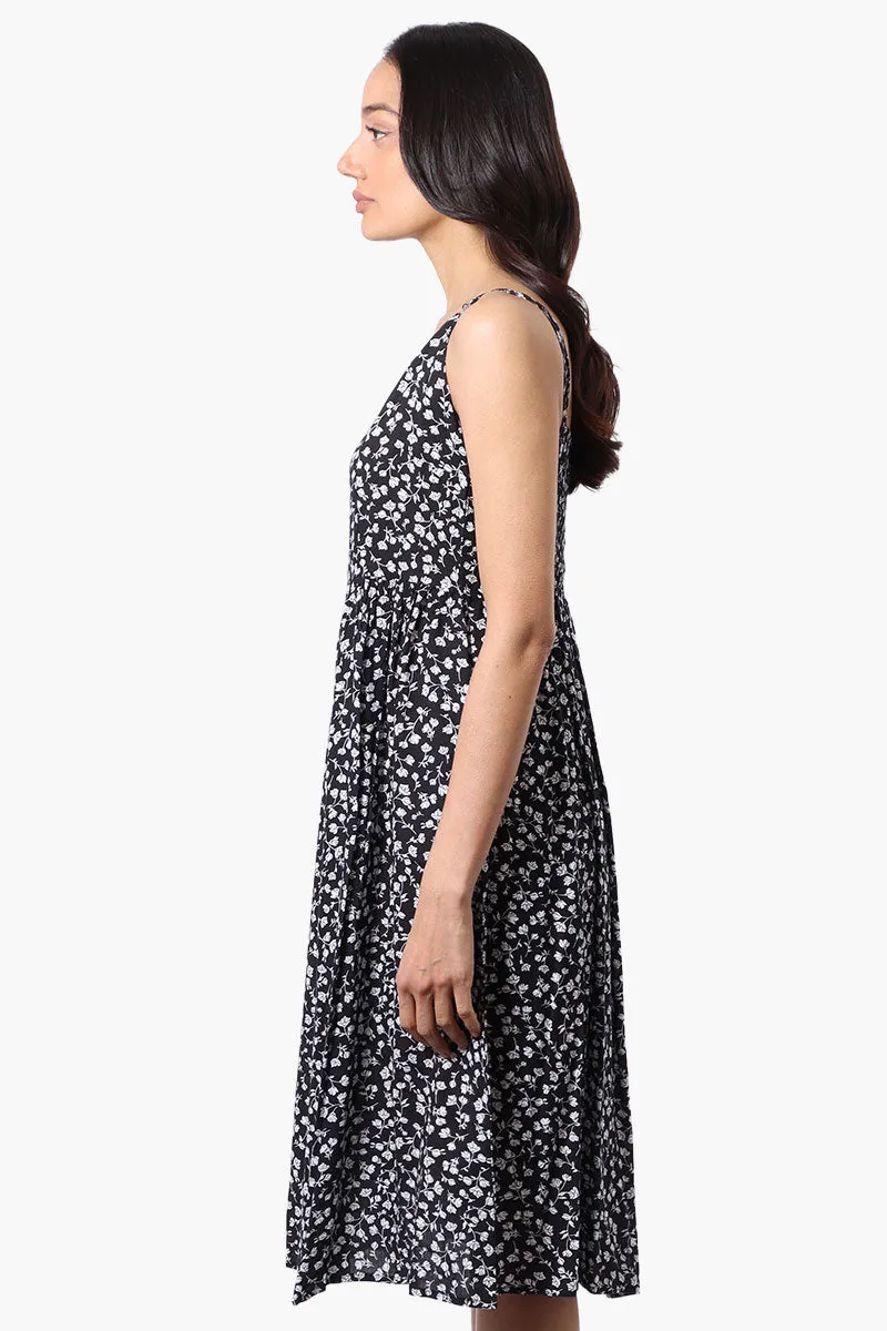 International INC Company Floral Button Down Midi Dress - Black sold by Fairweather product image thumbnail 2