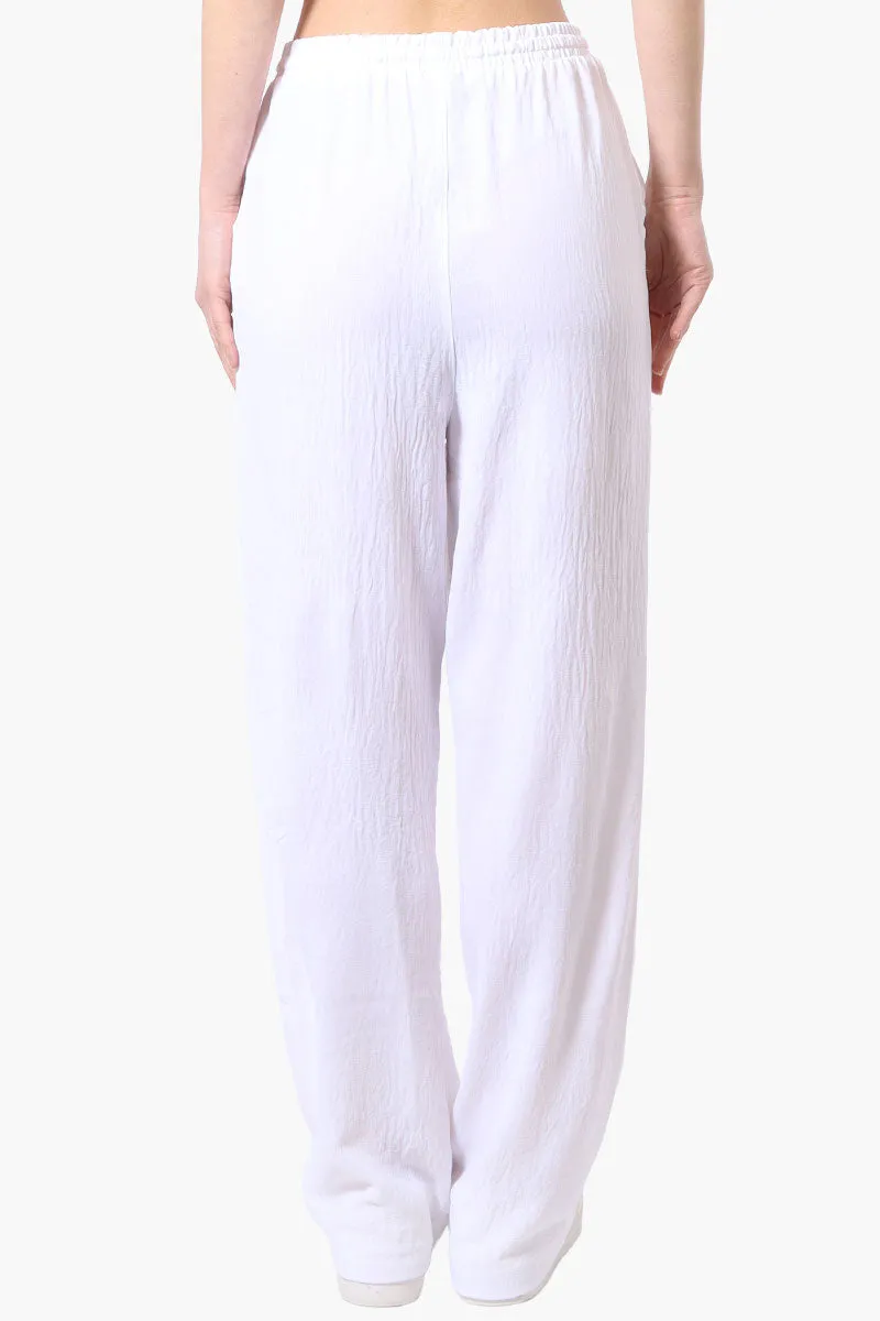 Stylexchange Vintage Solid Tie Waist Palazzo Pants - White sold by Fairweather product image thumbnail 3