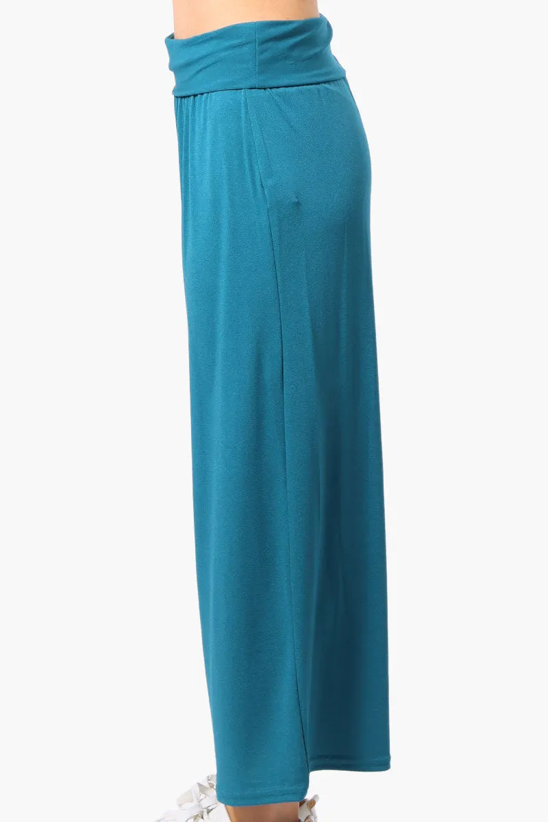 International INC Company Solid Fold Over Cropped Pants - Teal sold by Fairweather product image thumbnail 2