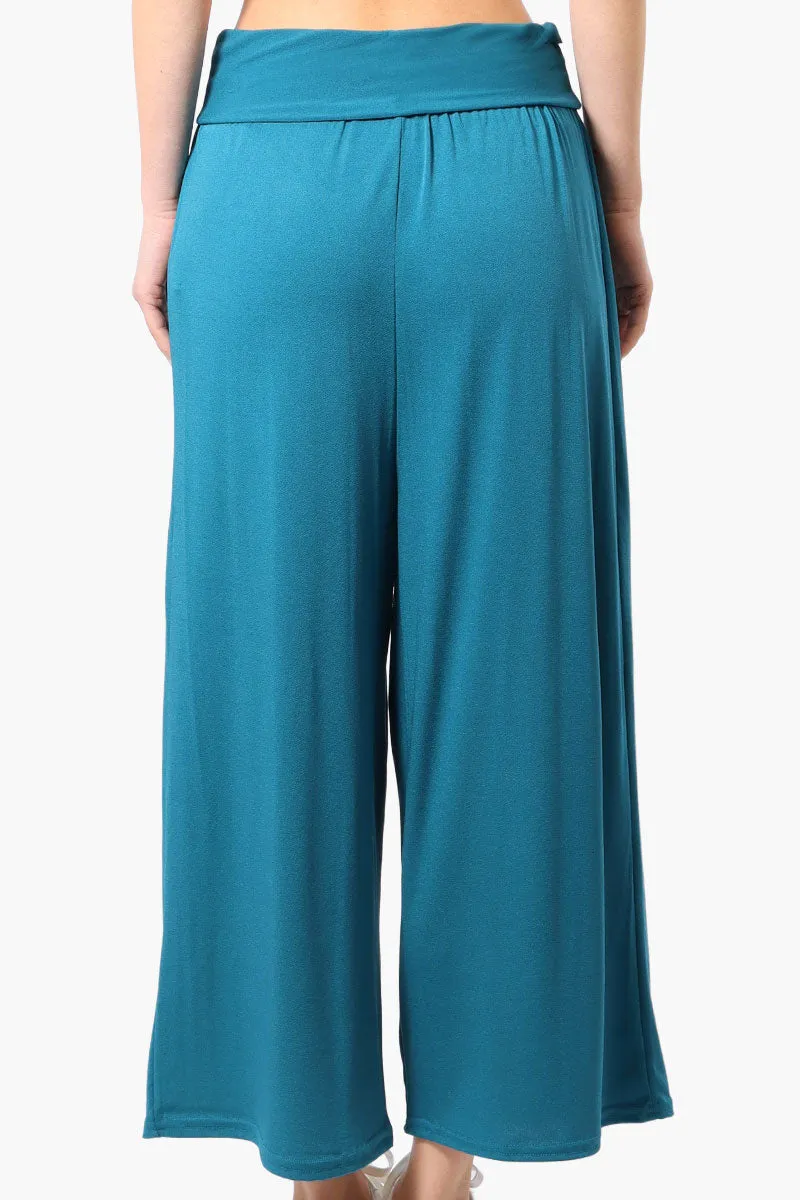 International INC Company Solid Fold Over Cropped Pants - Teal sold by Fairweather product image thumbnail 3