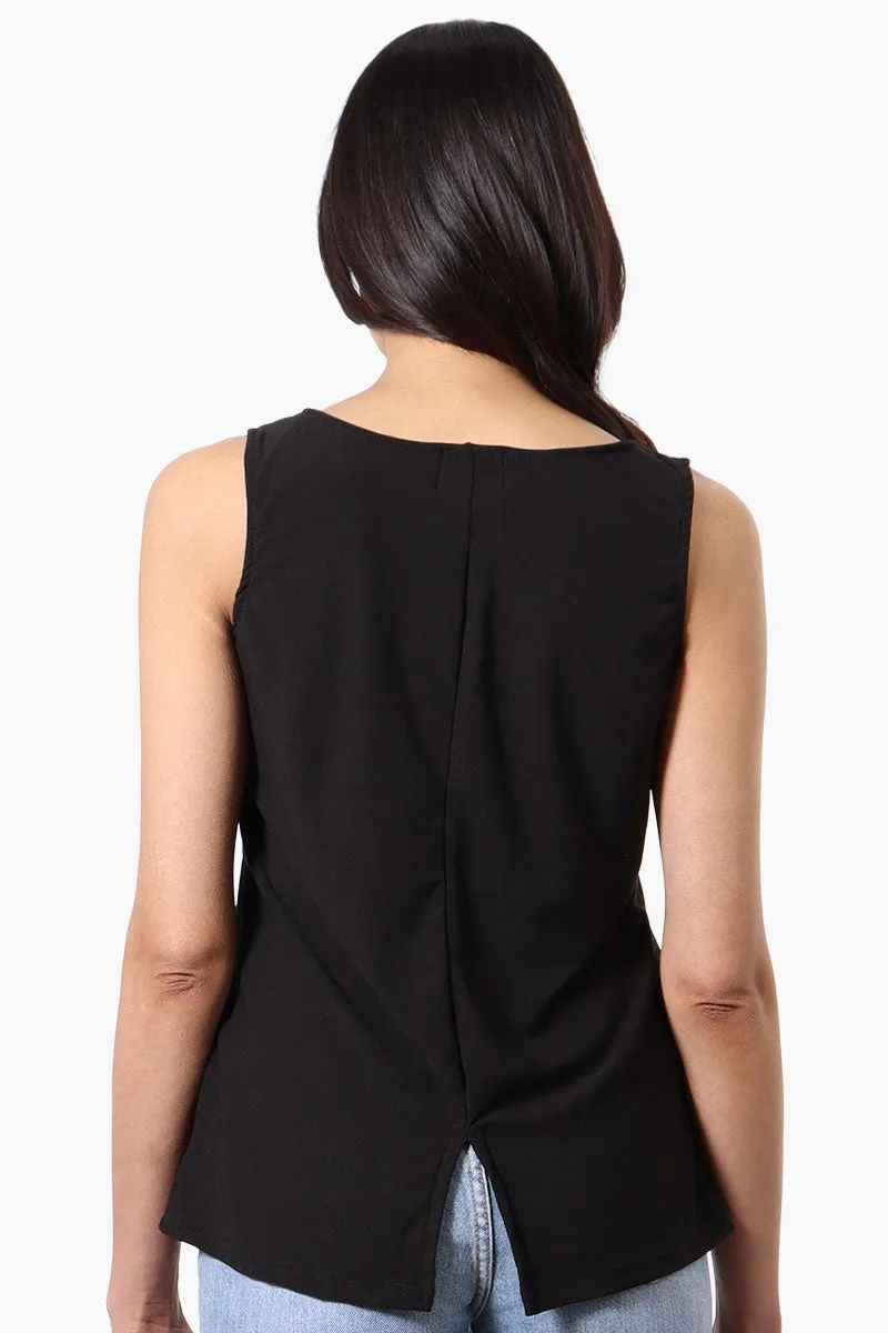 Beechers Brook Solid Square Neck Tank Top - Black sold by Fairweather product image thumbnail 3