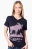 Canada Weather Gear Moose Print V-Neck Tee - Navy sold by Fairweather