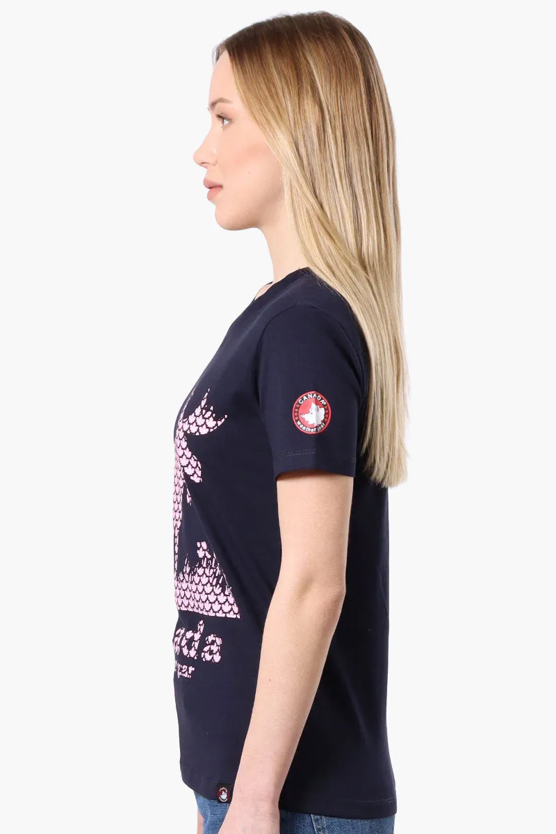 Canada Weather Gear Moose Print V-Neck Tee - Navy sold by Fairweather product image thumbnail 2