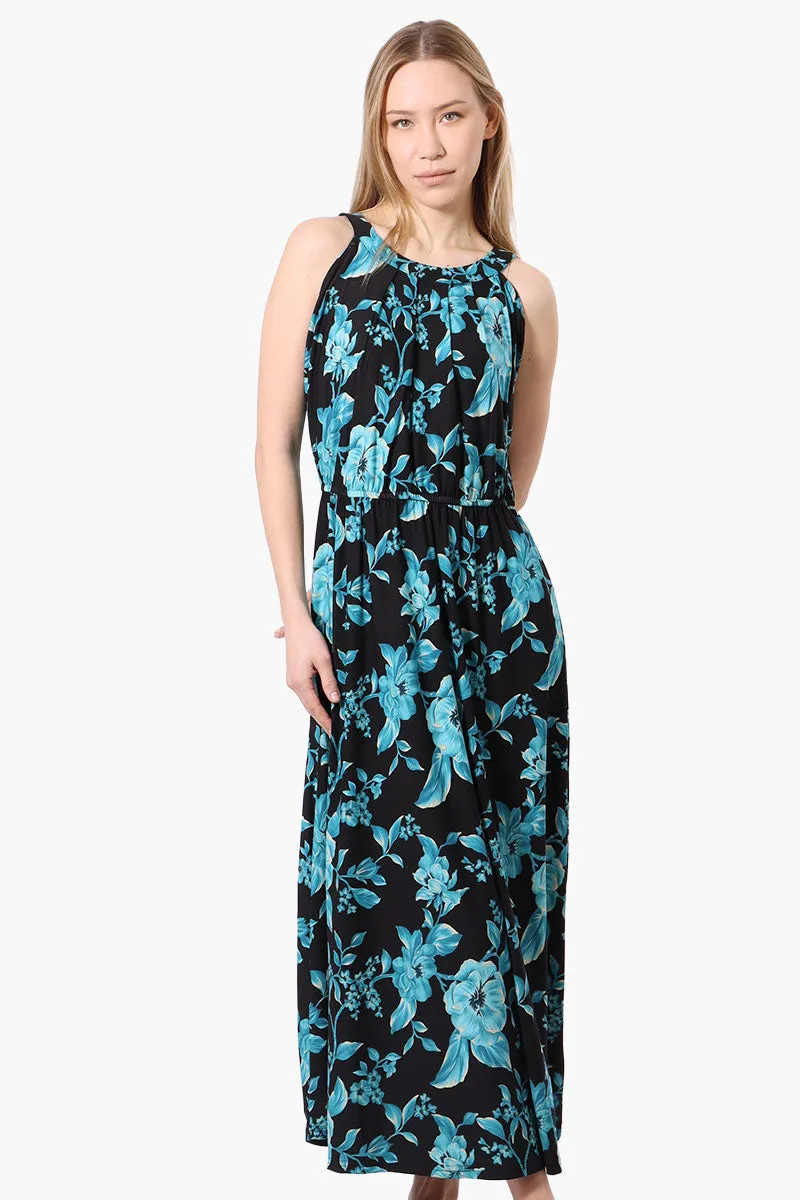 International INC Company Floral Sleeveless Halter Neck Maxi Dress - Black sold by Fairweather