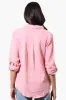 International INC Company Roll Up Sleeve Button Down Shirt - Pink sold by Fairweather
