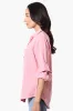 International INC Company Roll Up Sleeve Button Down Shirt - Pink sold by Fairweather
