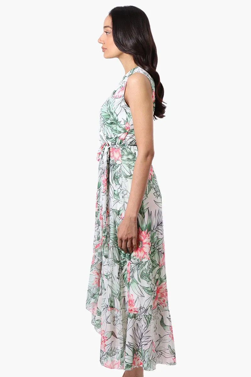 Costa Blanca Floral Crossover Belted Maxi Dress - White sold by Fairweather product image thumbnail 2
