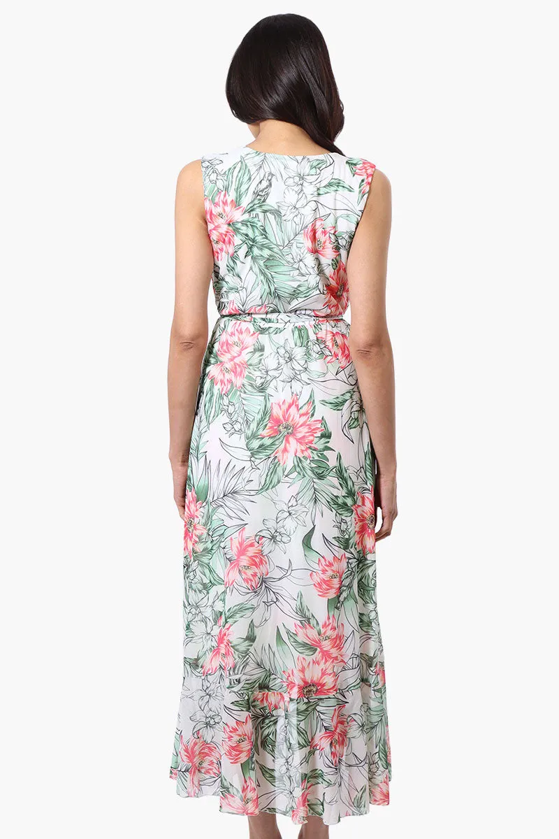 Costa Blanca Floral Crossover Belted Maxi Dress - White sold by Fairweather product image thumbnail 3