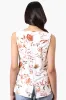 International INC Company Floral Square Neck Tank Top - White sold by Fairweather