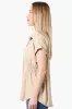 Stylexchange Vintage Cinched Waist Button Down Shirt - Cream sold by Fairweather