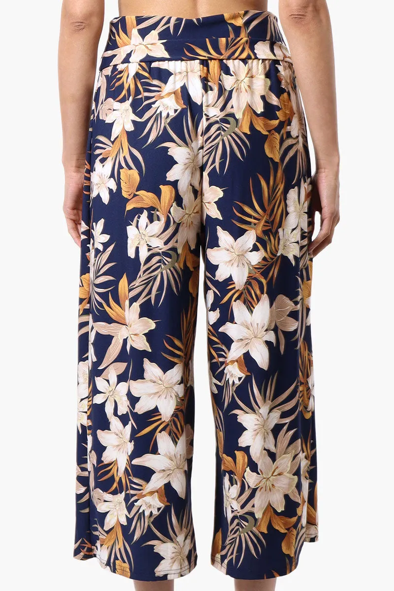 Beechers Brook Floral Fold Over Cropped Pants - Navy sold by Fairweather product image thumbnail 3