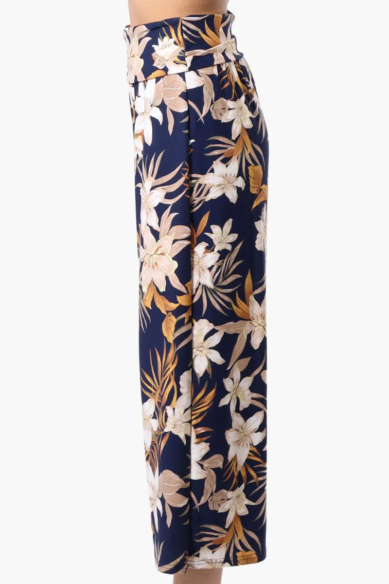 Beechers Brook Floral Fold Over Cropped Pants - Navy sold by Fairweather product image thumbnail 2