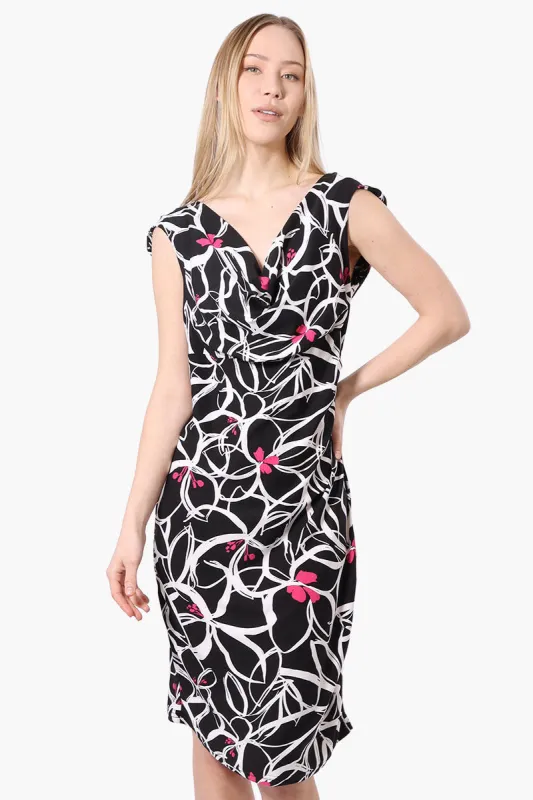 International INC Company Floral Cowl Neck Cocktail Dress - Black sold by Fairweather