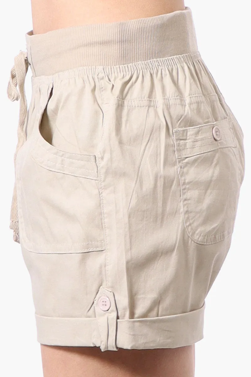International INC Company Tie Waist Cotton Shorts - Beige sold by Fairweather product image thumbnail 2