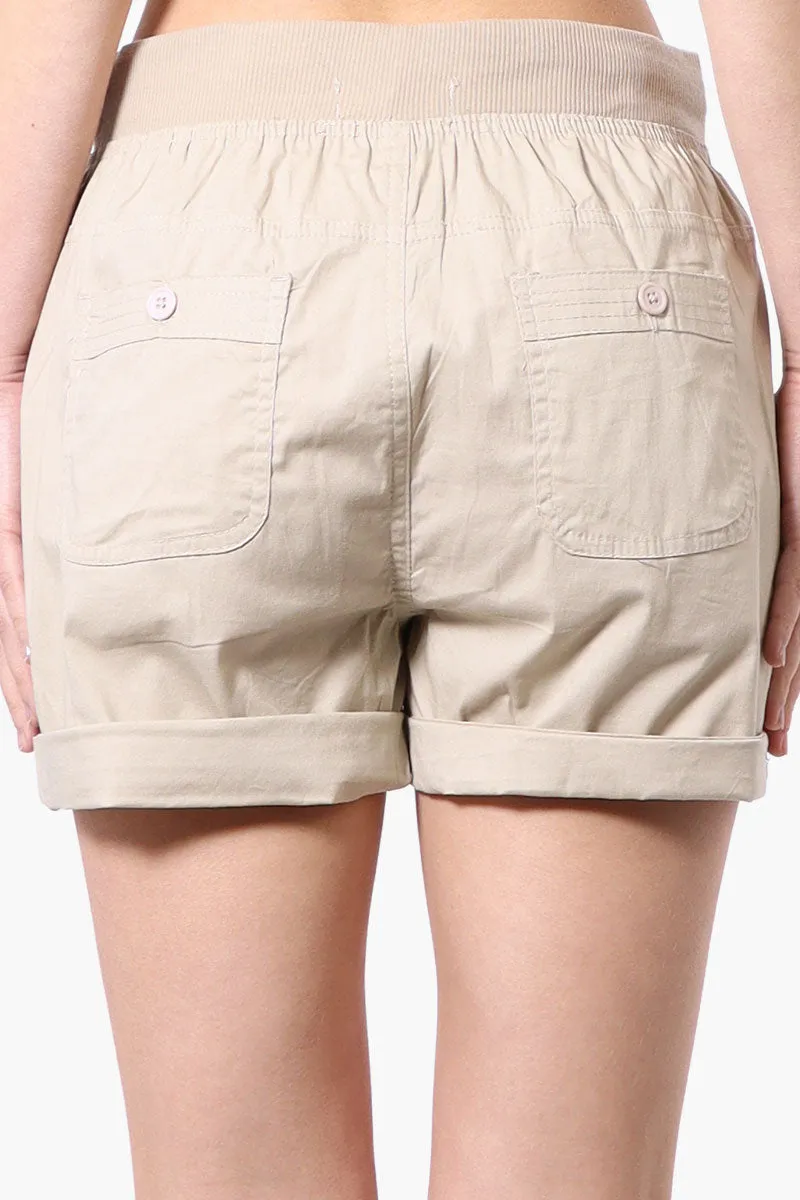 International INC Company Tie Waist Cotton Shorts - Beige sold by Fairweather product image thumbnail 3