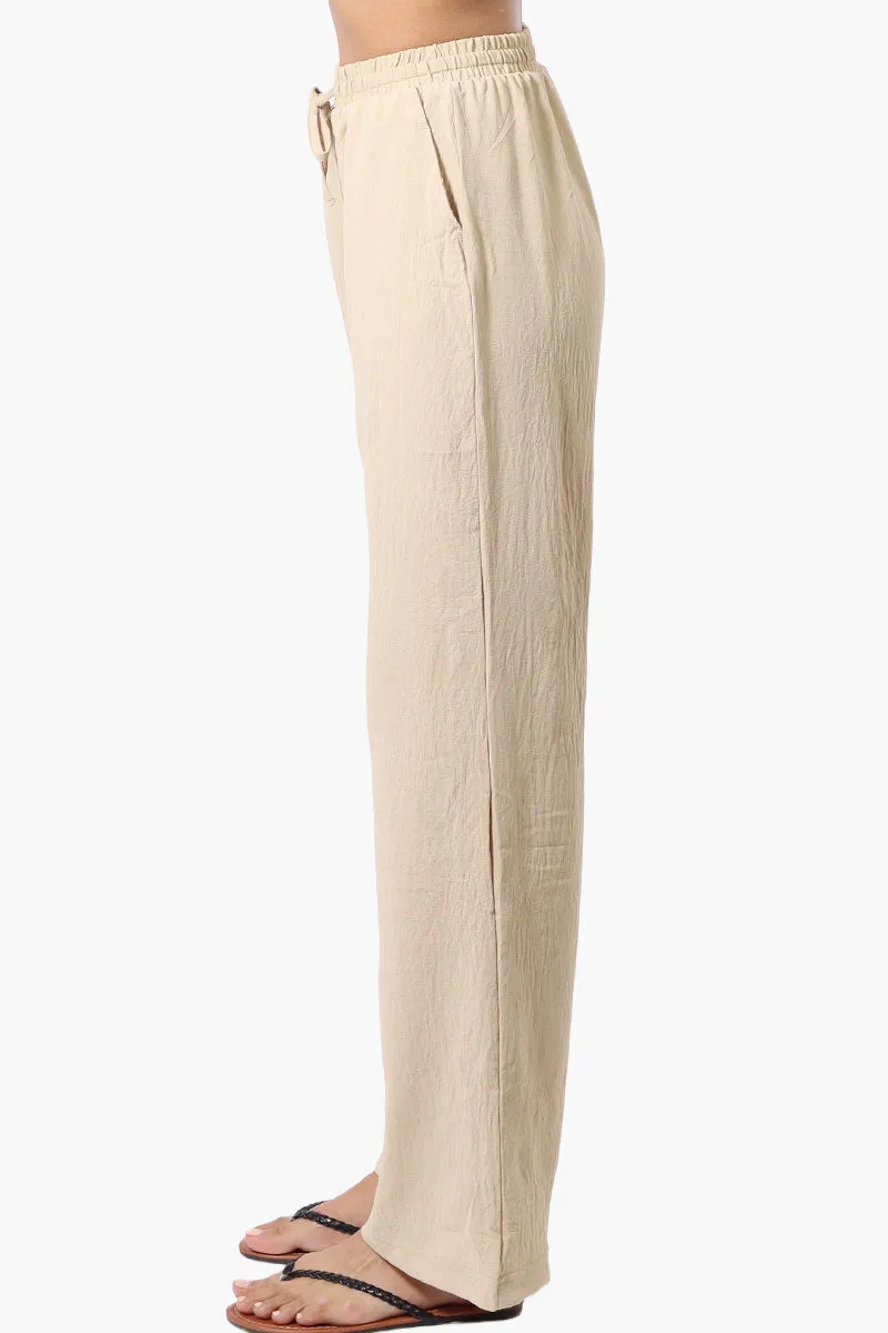 Stylexchange Vintage Solid Tie Waist Palazzo Pants - Cream sold by Fairweather product image thumbnail 2