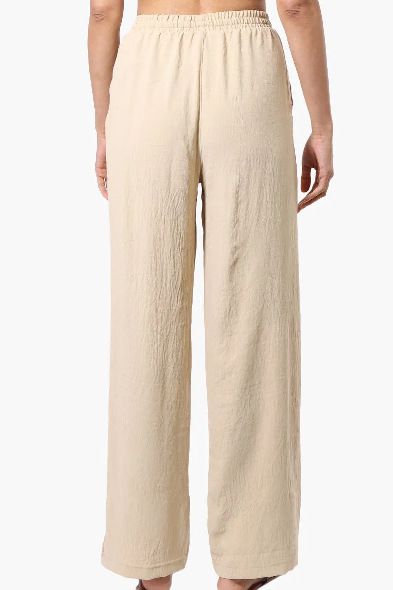 Stylexchange Vintage Solid Tie Waist Palazzo Pants - Cream sold by Fairweather product image thumbnail 3