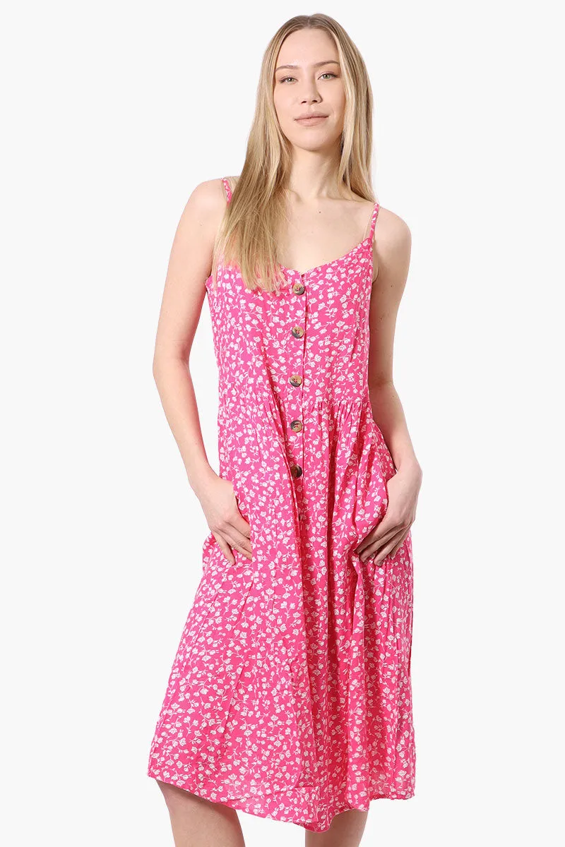 International INC Company Floral Button Down Midi Dress - Pink sold by Fairweather