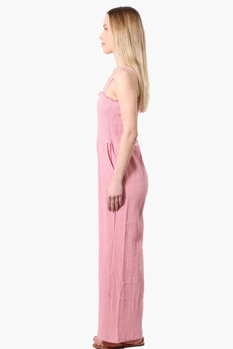 Impress Sleeveless Smocked Top Jumpsuit - Pink sold by Fairweather product image thumbnail 2