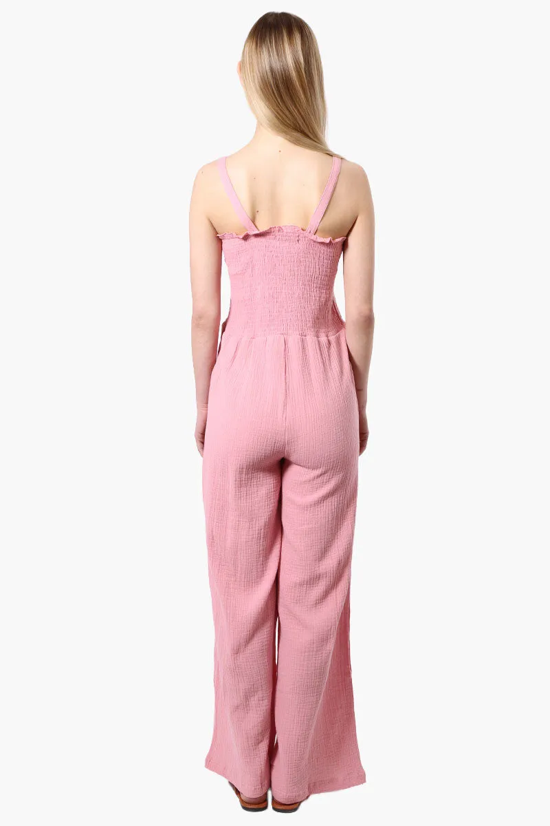 Impress Sleeveless Smocked Top Jumpsuit - Pink sold by Fairweather product image thumbnail 3
