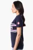 Canada Weather Gear Striped Chest Logo Print Tee - Navy sold by Fairweather