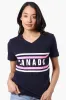 Canada Weather Gear Striped Chest Logo Print Tee - Navy sold by Fairweather