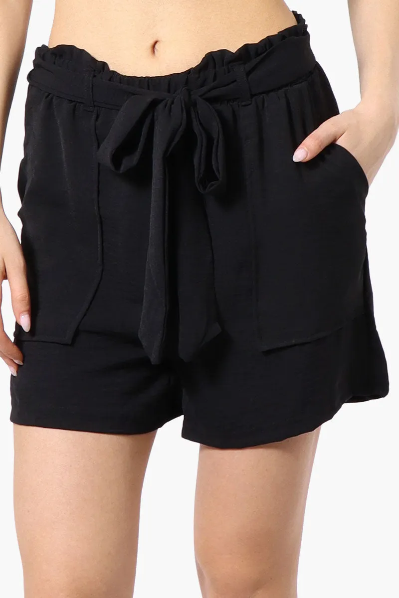Stylexchange Vintage Solid Belted Shorts - Black sold by Fairweather