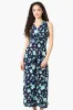 Beechers Brook Floral Padded Crossover Maxi Dress - Navy sold by Fairweather