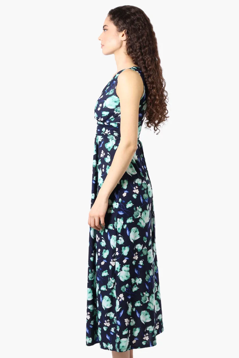 Beechers Brook Floral Padded Crossover Maxi Dress - Navy sold by Fairweather product image thumbnail 2
