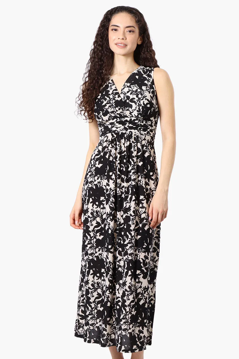 Beechers Brook Floral Padded Crossover Maxi Dress - Beige sold by Fairweather