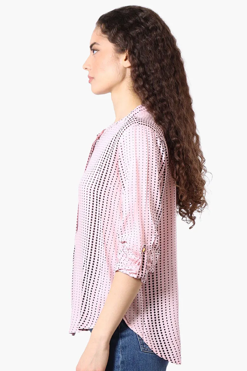 International INC Company Dotted Hidden Button Blouse - Pink sold by Fairweather product image thumbnail 2