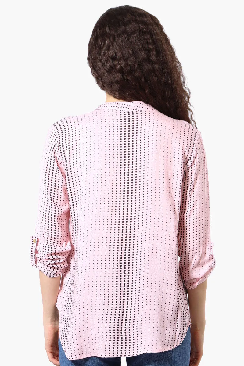 International INC Company Dotted Hidden Button Blouse - Pink sold by Fairweather product image thumbnail 3