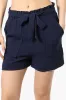 Urbanology Solid Belted Shorts - Navy sold by Fairweather