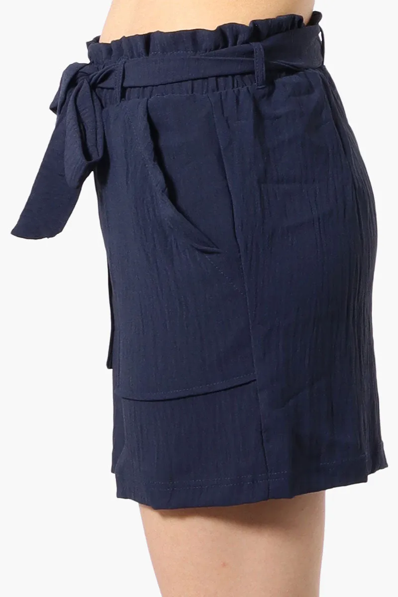 Urbanology Solid Belted Shorts - Navy sold by Fairweather product image thumbnail 2