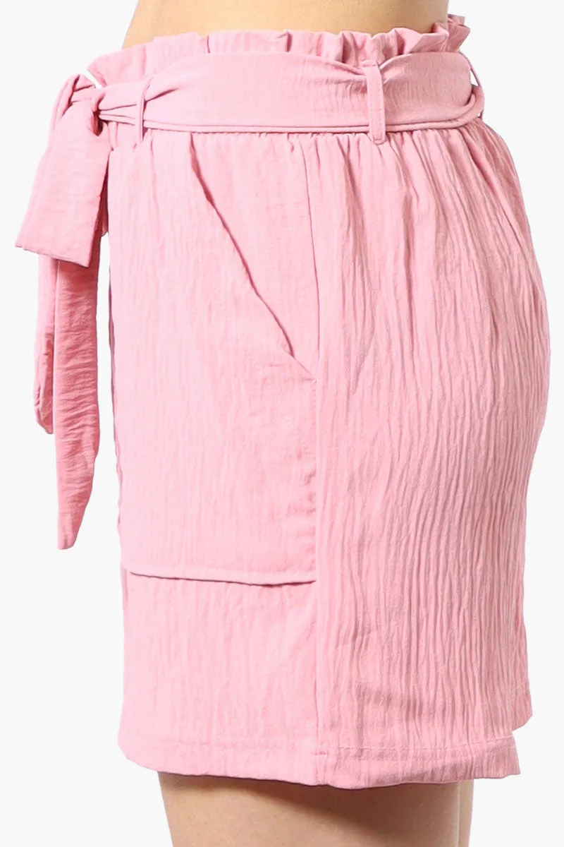 Urbanology Solid Belted Shorts - Pink sold by Fairweather product image thumbnail 2