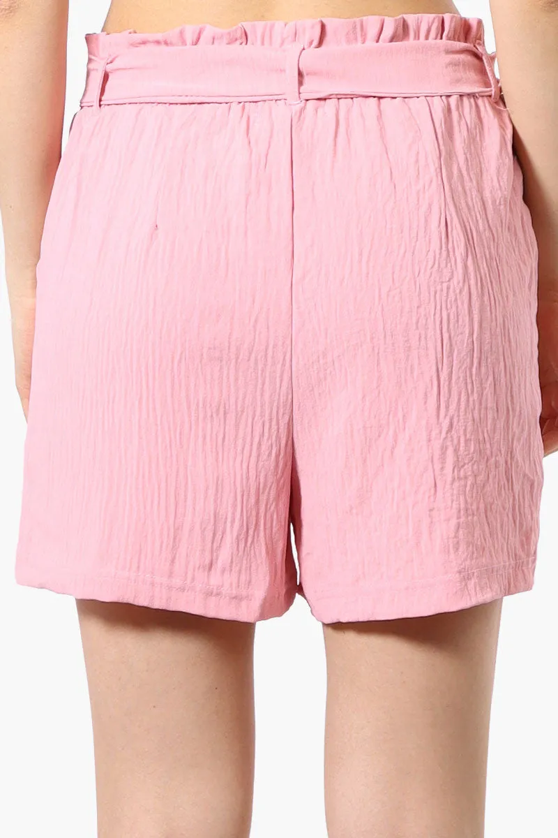 Urbanology Solid Belted Shorts - Pink sold by Fairweather product image thumbnail 3