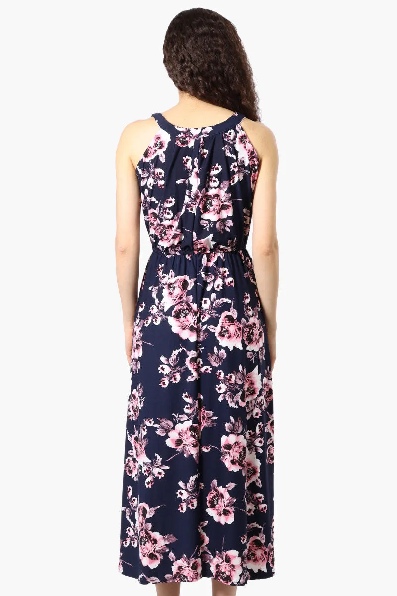 International INC Company Floral Halter Neck Midi Dress - Navy sold by Fairweather product image thumbnail 3