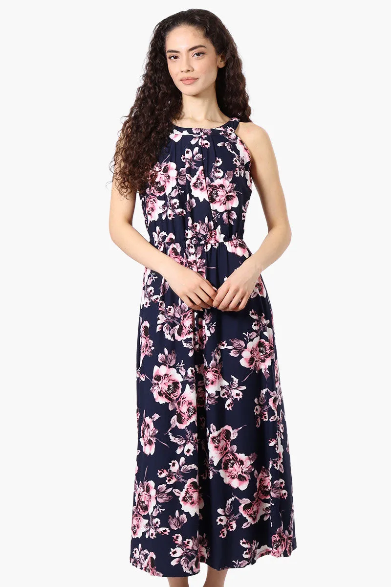 International INC Company Floral Halter Neck Midi Dress - Navy sold by Fairweather