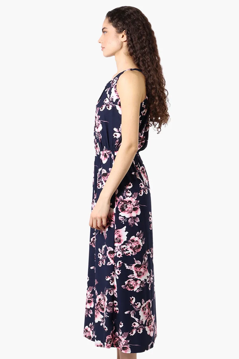 International INC Company Floral Halter Neck Midi Dress - Navy sold by Fairweather product image thumbnail 2