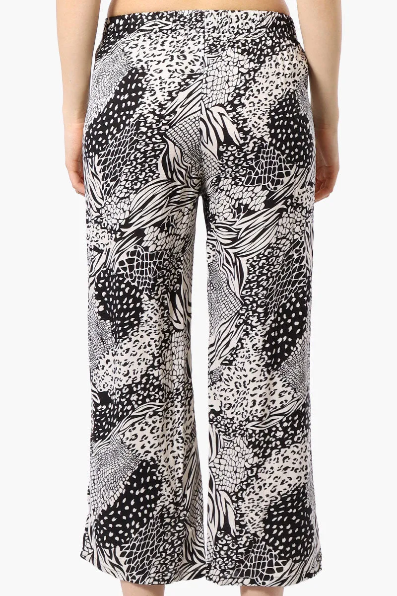 International INC Company Patterned Tie Waist Cropped Pants - Black sold by Fairweather product image thumbnail 3