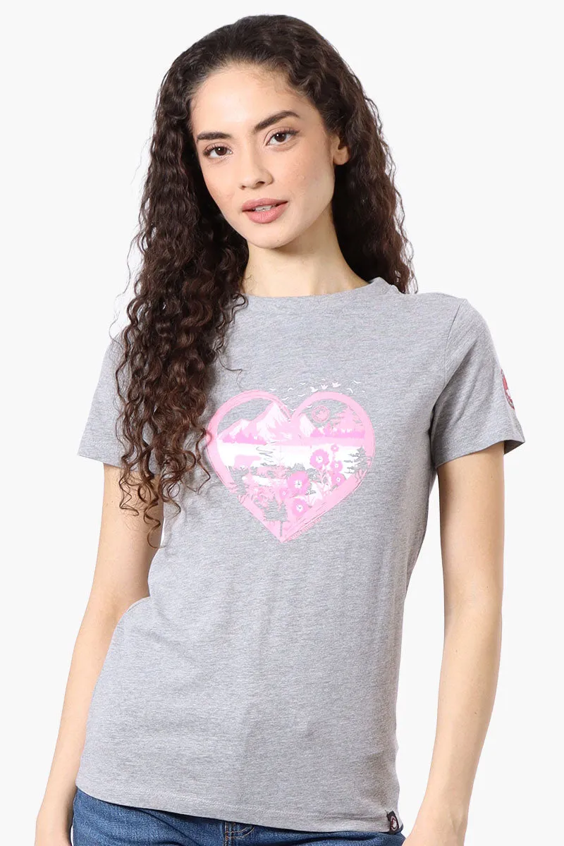 Canada Weather Gear Heart Mountain Print Tee - Grey sold by Fairweather