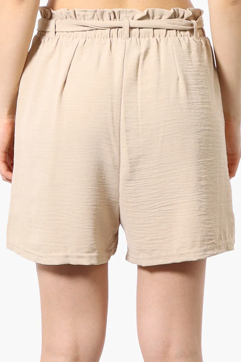 Stylexchange Vintage Solid Belted Shorts - Beige sold by Fairweather product image thumbnail 3