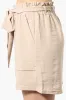 Stylexchange Vintage Solid Belted Shorts - Beige sold by Fairweather