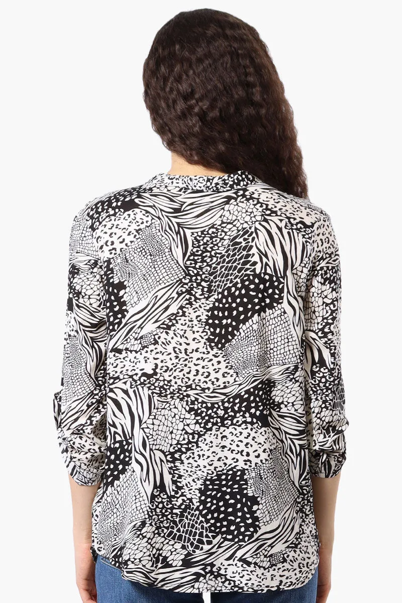 International INC Company Patterned Hidden Button Blouse - Black sold by Fairweather product image thumbnail 3