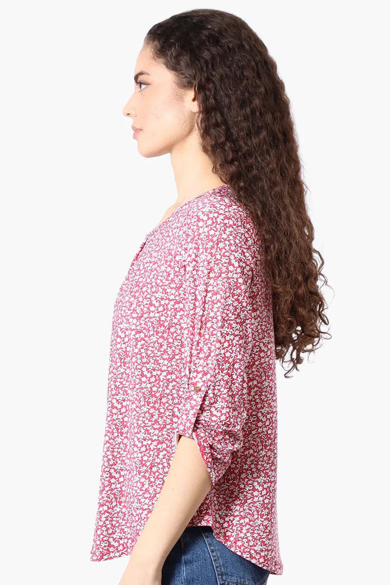 Beechers Brook Floral Roll Up Sleeve Blouse - Pink sold by Fairweather product image thumbnail 2