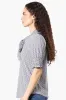 Beechers Brook Patterned Tie Neck Smocked Sleeve Blouse - White sold by Fairweather