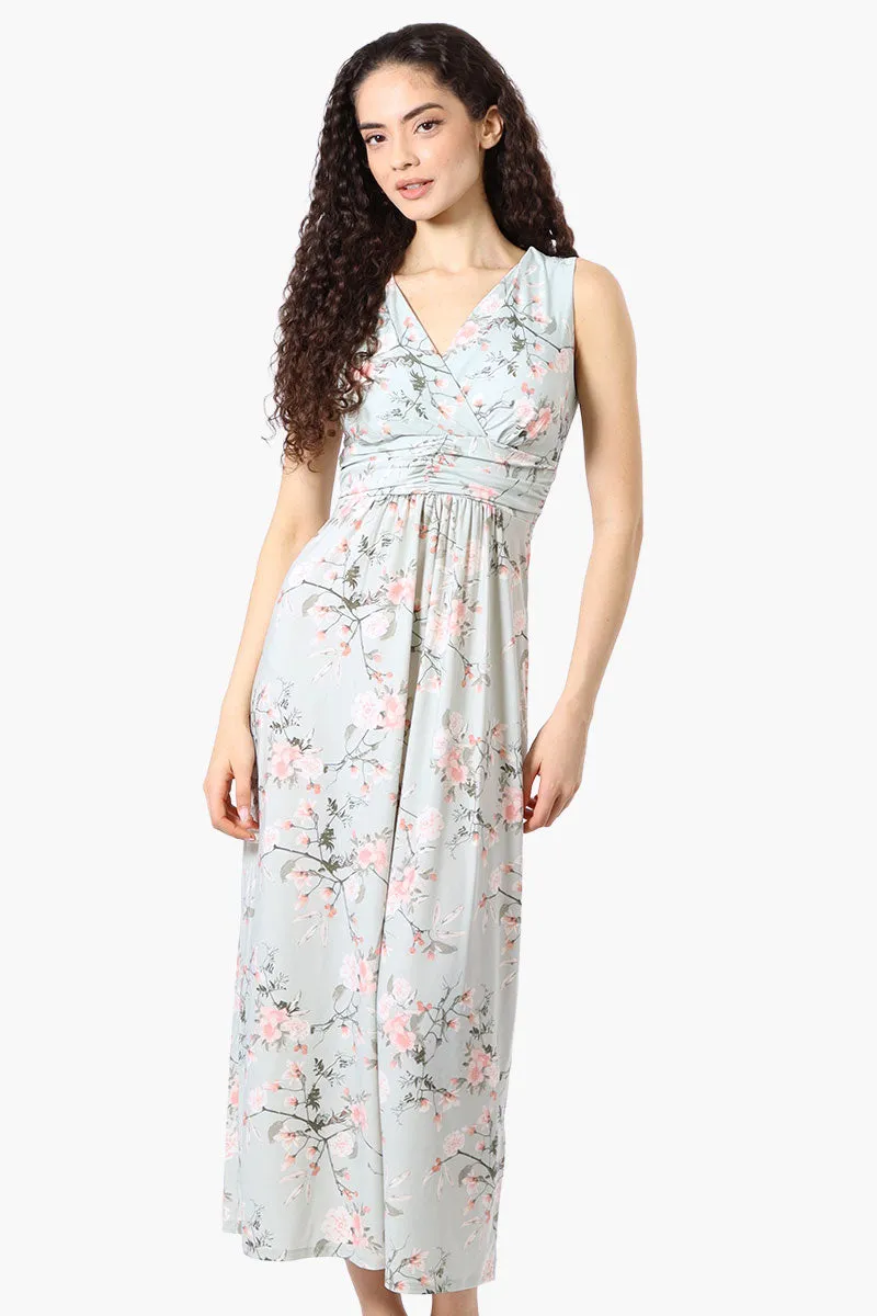 Beechers Brook Floral Padded Crossover Maxi Dress - Mint sold by Fairweather
