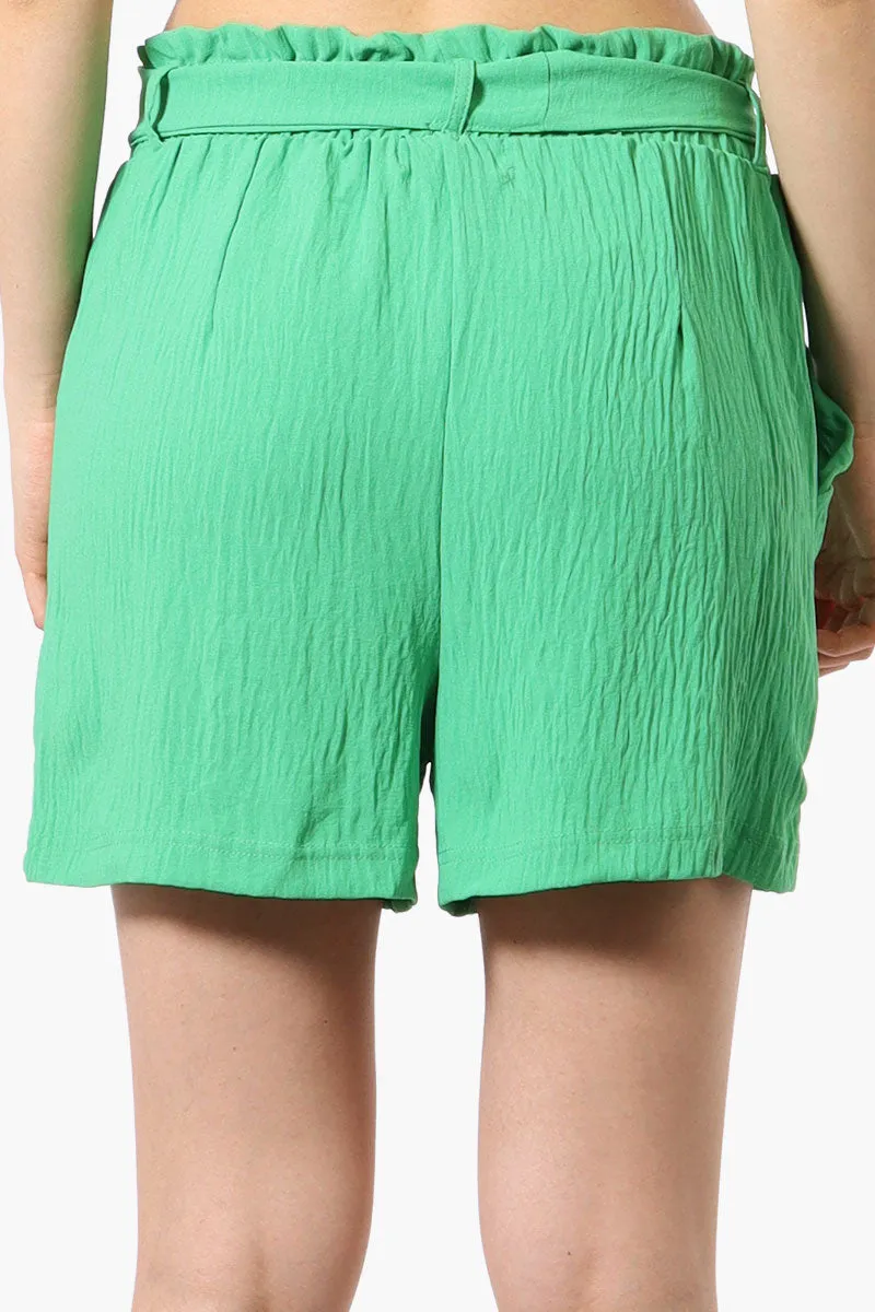 Solid Belted Shorts - Green sold by Fairweather product image thumbnail 3