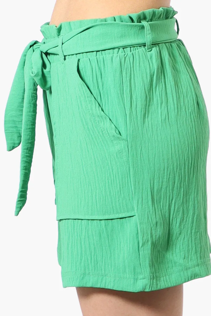 Solid Belted Shorts - Green sold by Fairweather product image thumbnail 2