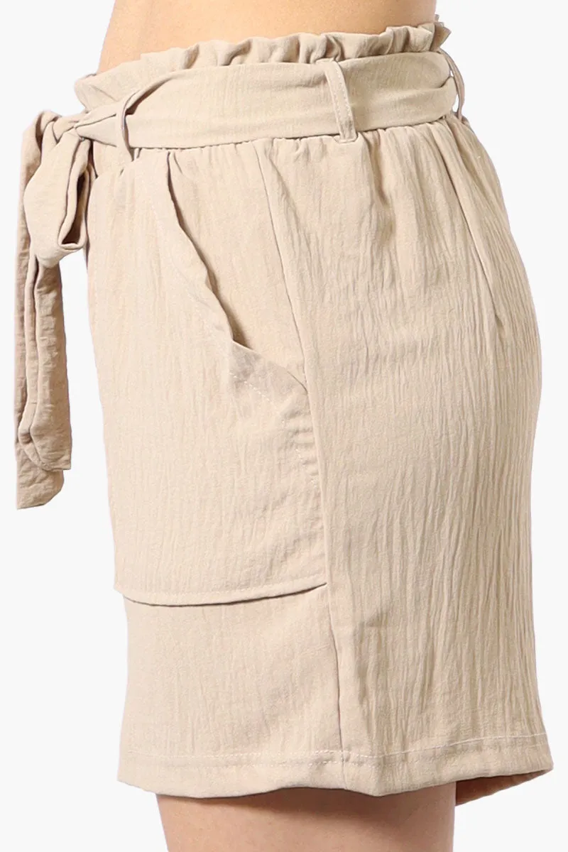 Urbanology Solid Belted Shorts - Beige sold by Fairweather product image thumbnail 2
